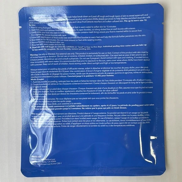 boscia Fruit Acid Foot Peel Mask for Baby Soft Skin. Peeling off Dead Skin - Picture 2 of 2